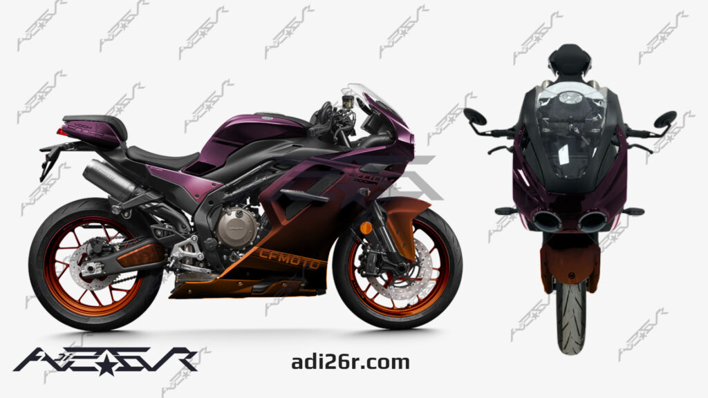 CFmoto 500SR Voom Wrap Modification Transparent Purple Orange Wrap