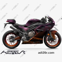 CFmoto 500SR Voom Wrap Modification Transparent Purple Orange Wrap